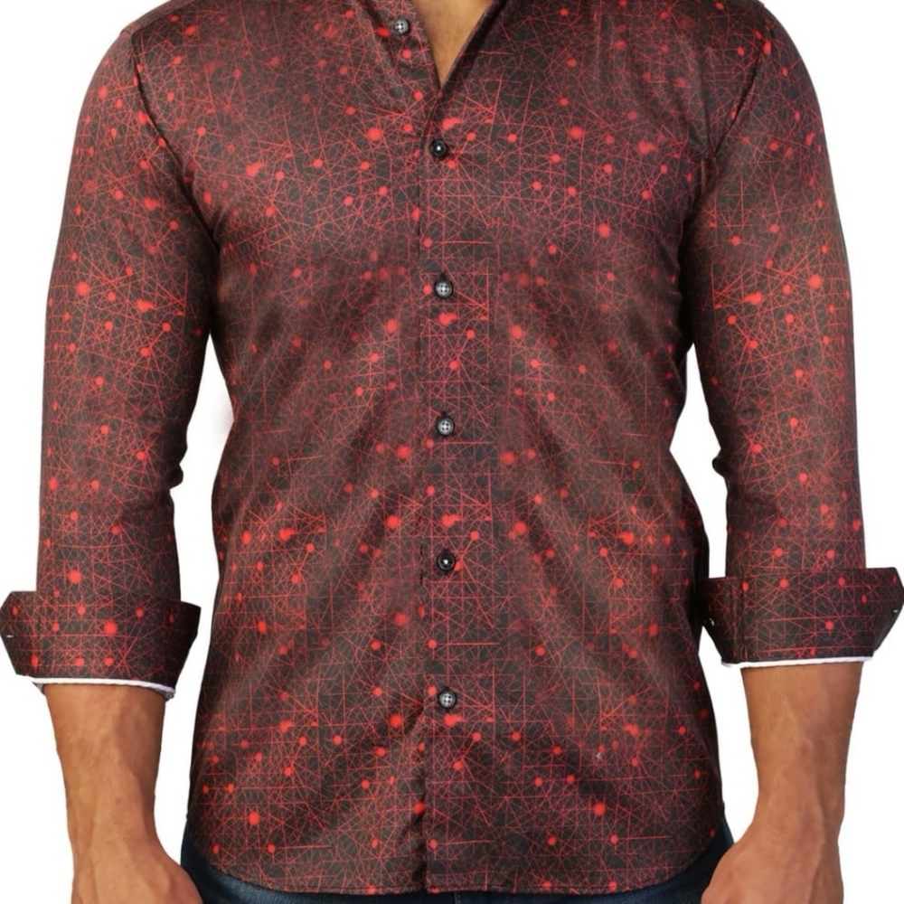Maceoo Fibonacci Print Tailored Shirt